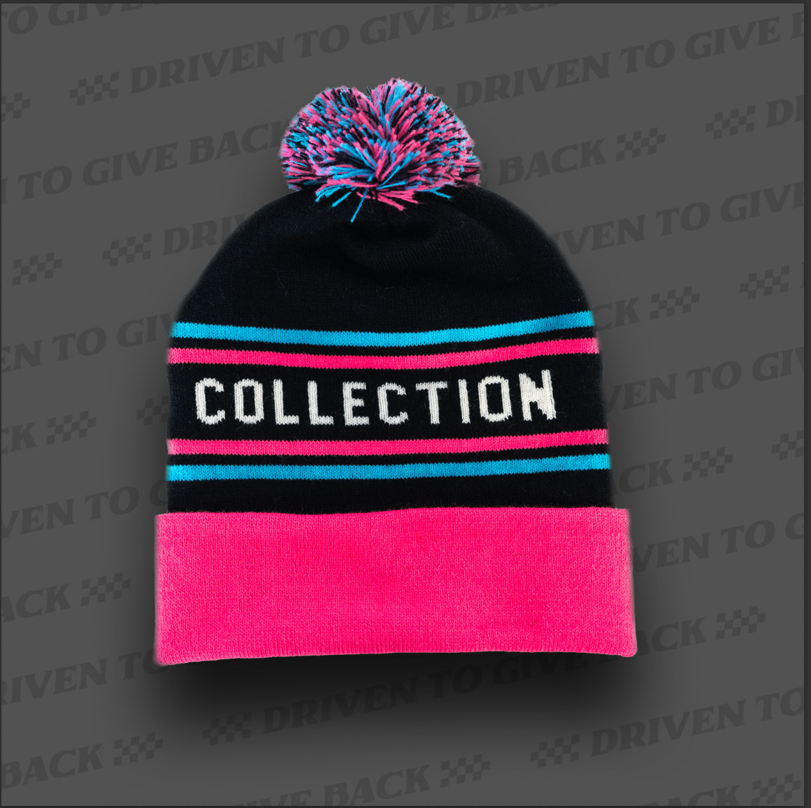 Winter Beanie - Pink/Black