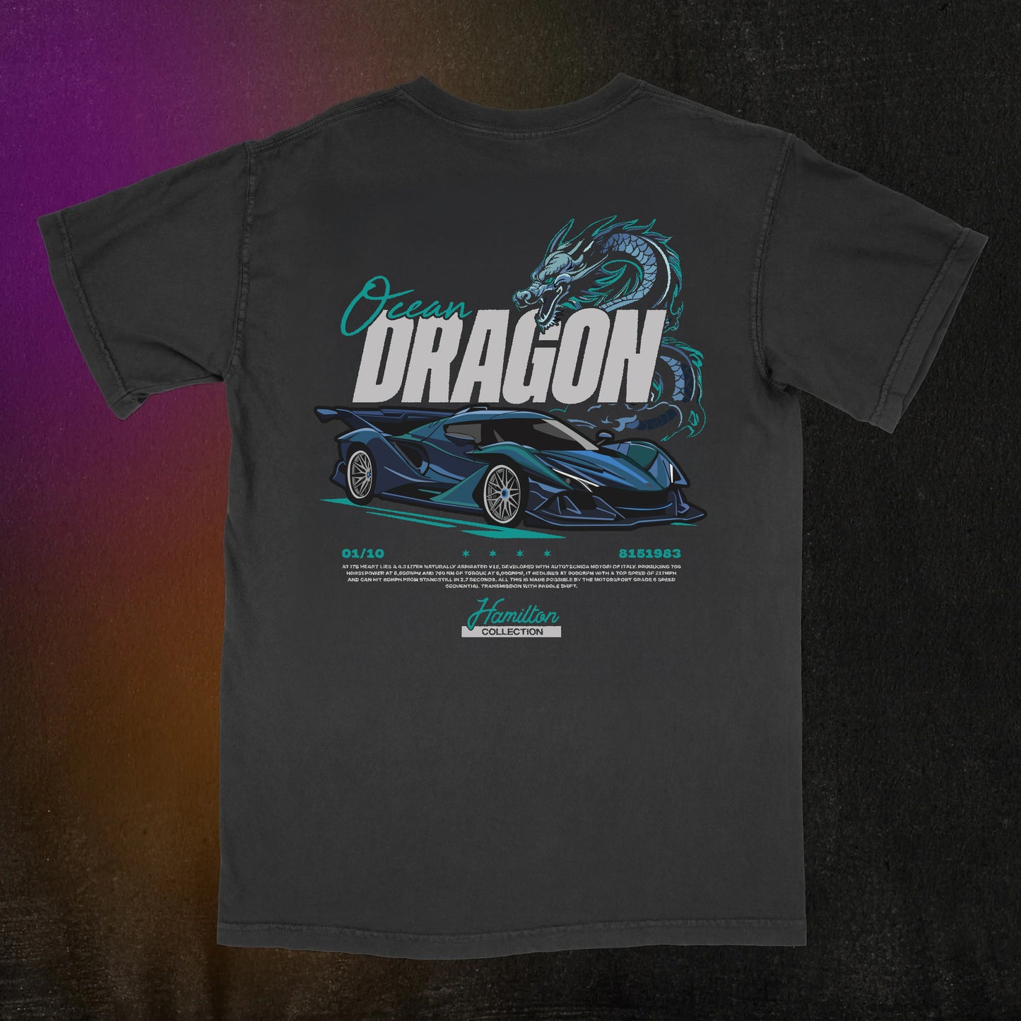 Ocean Dragon - Black Tee