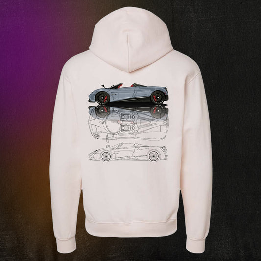 Pagani Schematic Hoodie - Rose Bloom