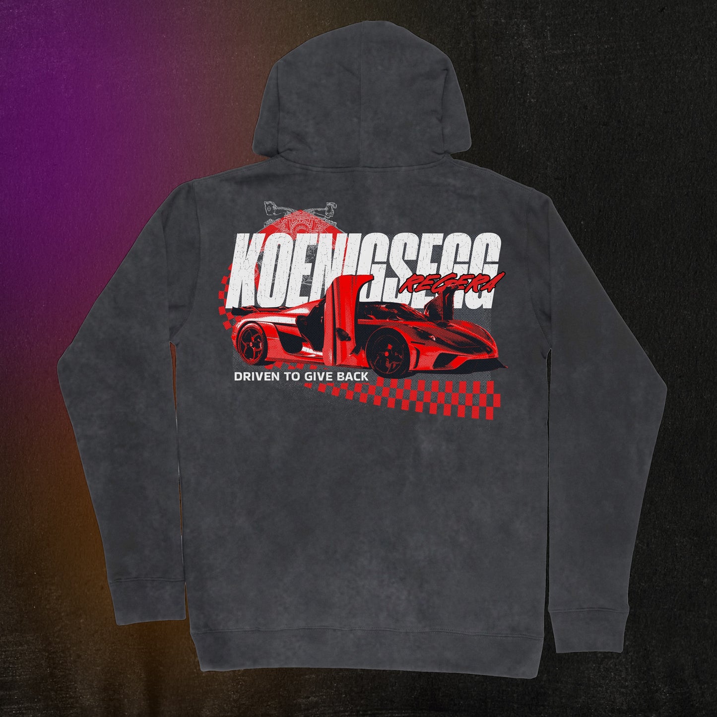 Regera Racing - Distressed Black Hoodie