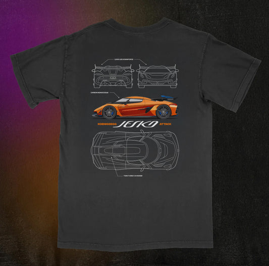 Jesko Schematic Tee - Black